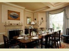 Painted wood panelled dining room by Hallidays